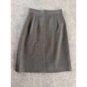 VTG State Of Claude Montana Herringbone High Waist Wool Pencil Skirt FR 40 2